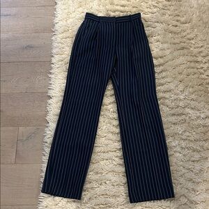 Abercrombie & Fitch Trousers navy pinstripe straight leg sz 00
